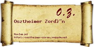 Osztheimer Zorán névjegykártya